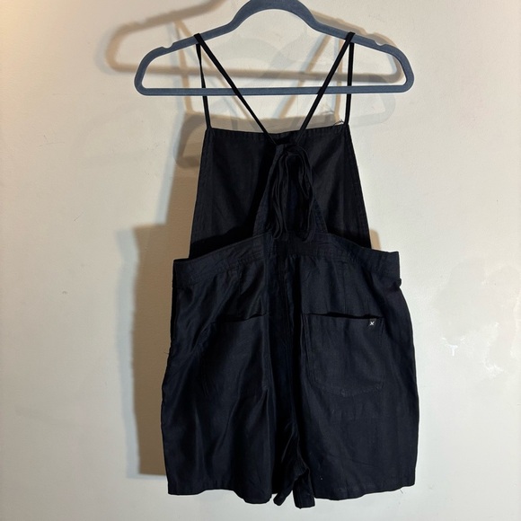 HURLEY Sz M Short Overalls 50% Cotton 50% Linen Blend Adjustable Straps NEW - Picture 8 of 14